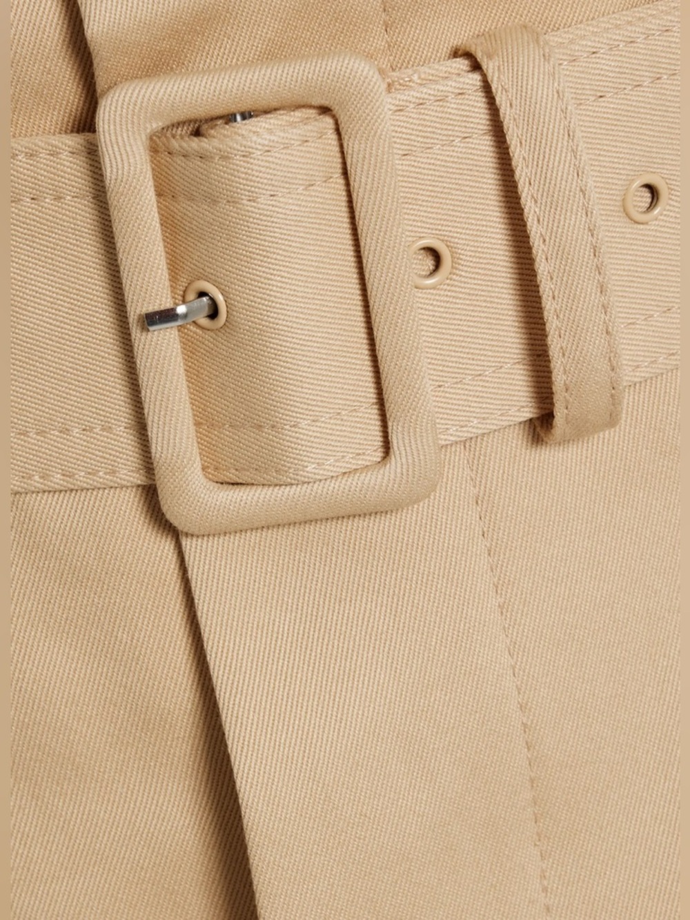 NWT A.L.C. Belted Cotton-Twill Midi Skirt in Latte Size 8 - Picture 9 of 16